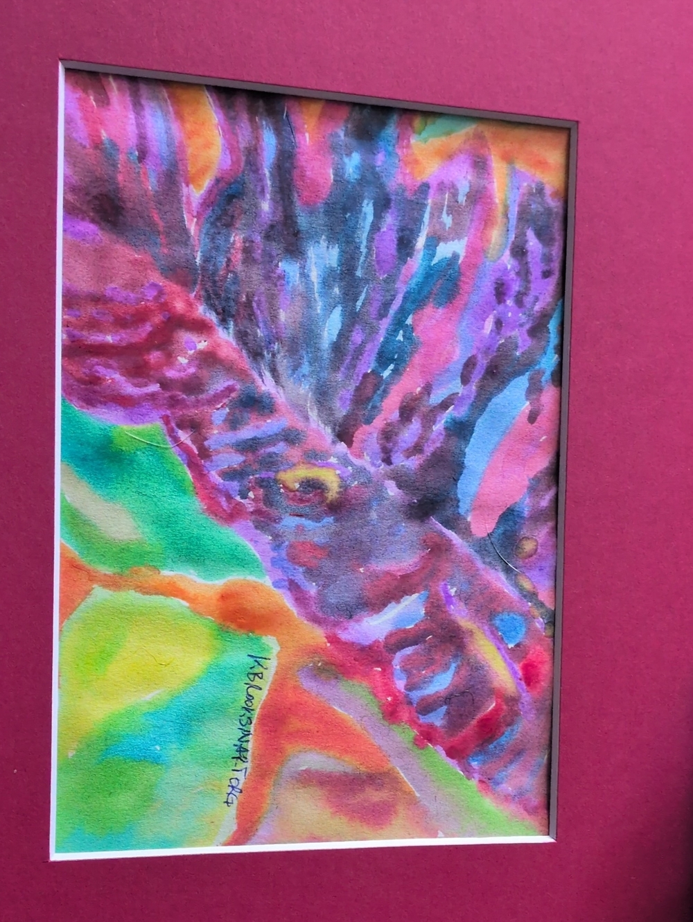 Multicolor Abstract Watercolor Art Print in Pink, Purple, Blue & Green